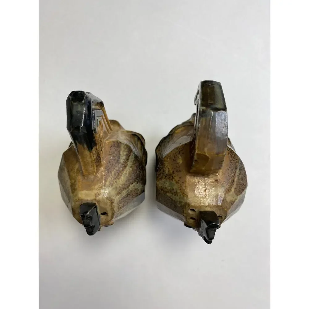 Vintage MCM Holt Howard Stonewear Salt Pepper Shakers Rooster Hen Chicken 4